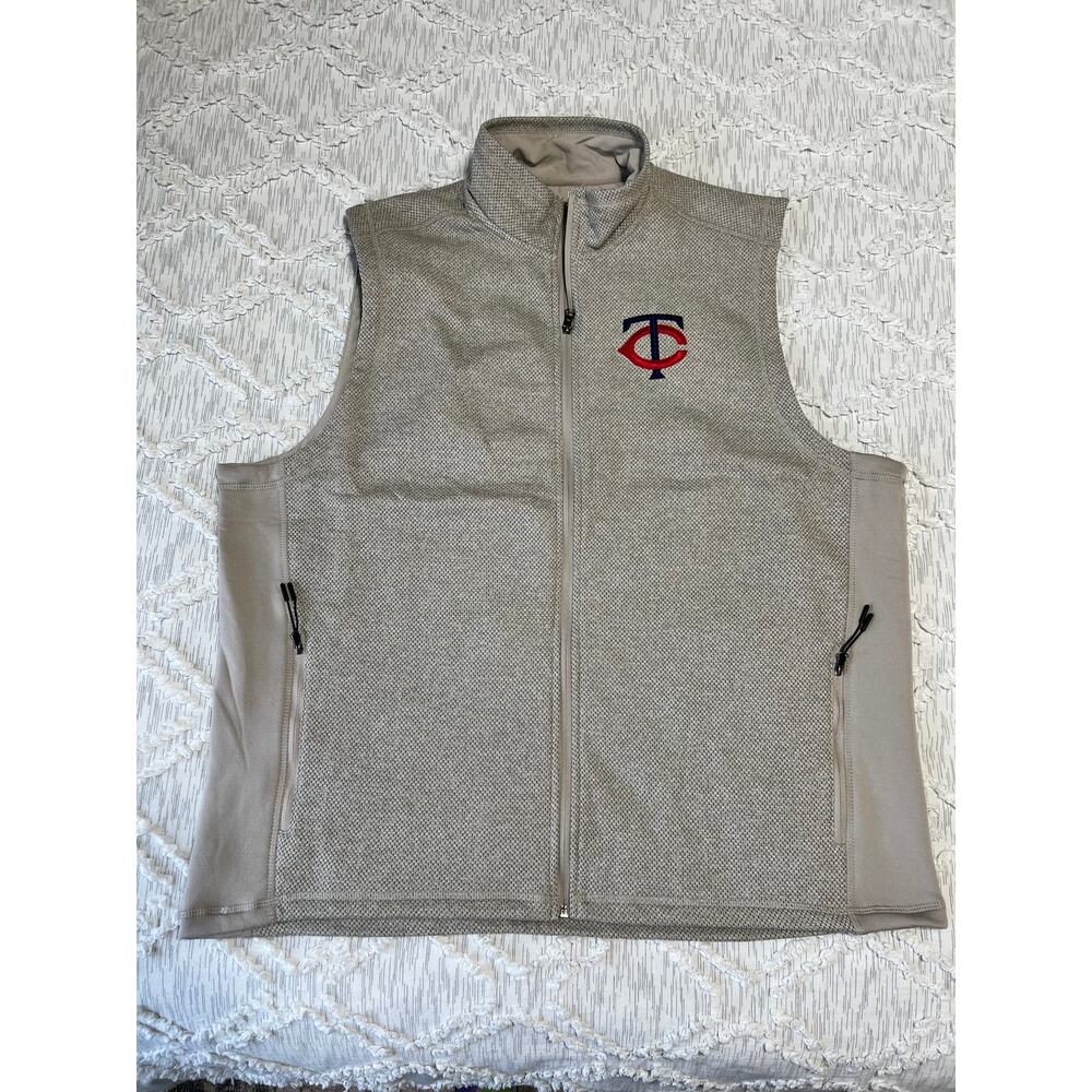 Minnesota Twins Antigua Oatmeal Course Full-Zip Vest Men’s Sz 2XL